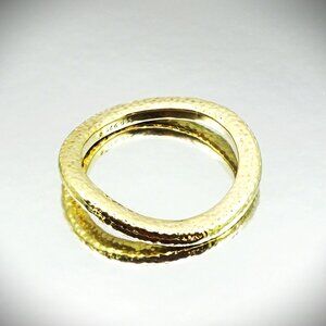 SIMON SEBBAG NWOT Sterling Silver Hammered Wavy Gold Plated  Bangle Bracelet